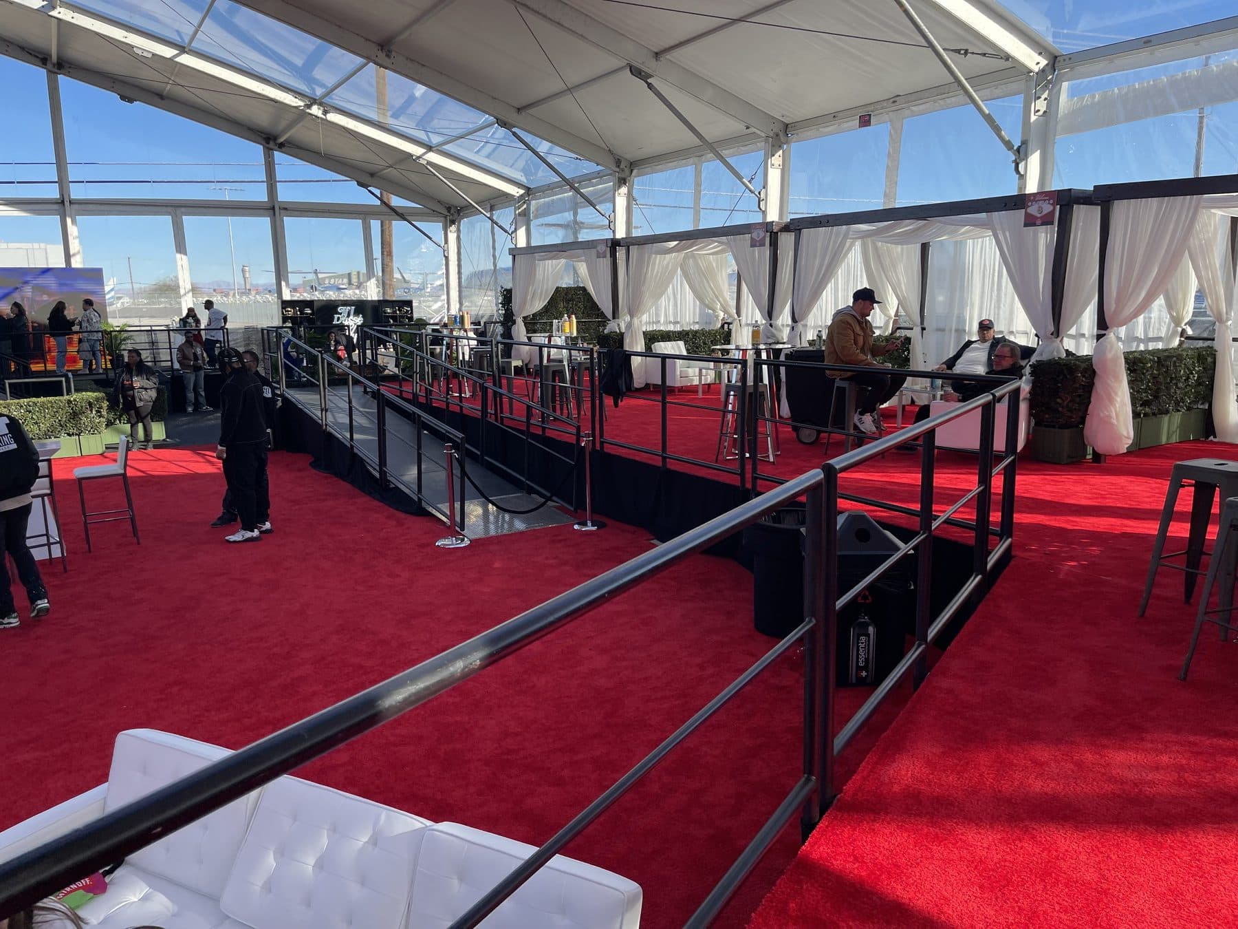 Event carpet for a California outdoor tent gala