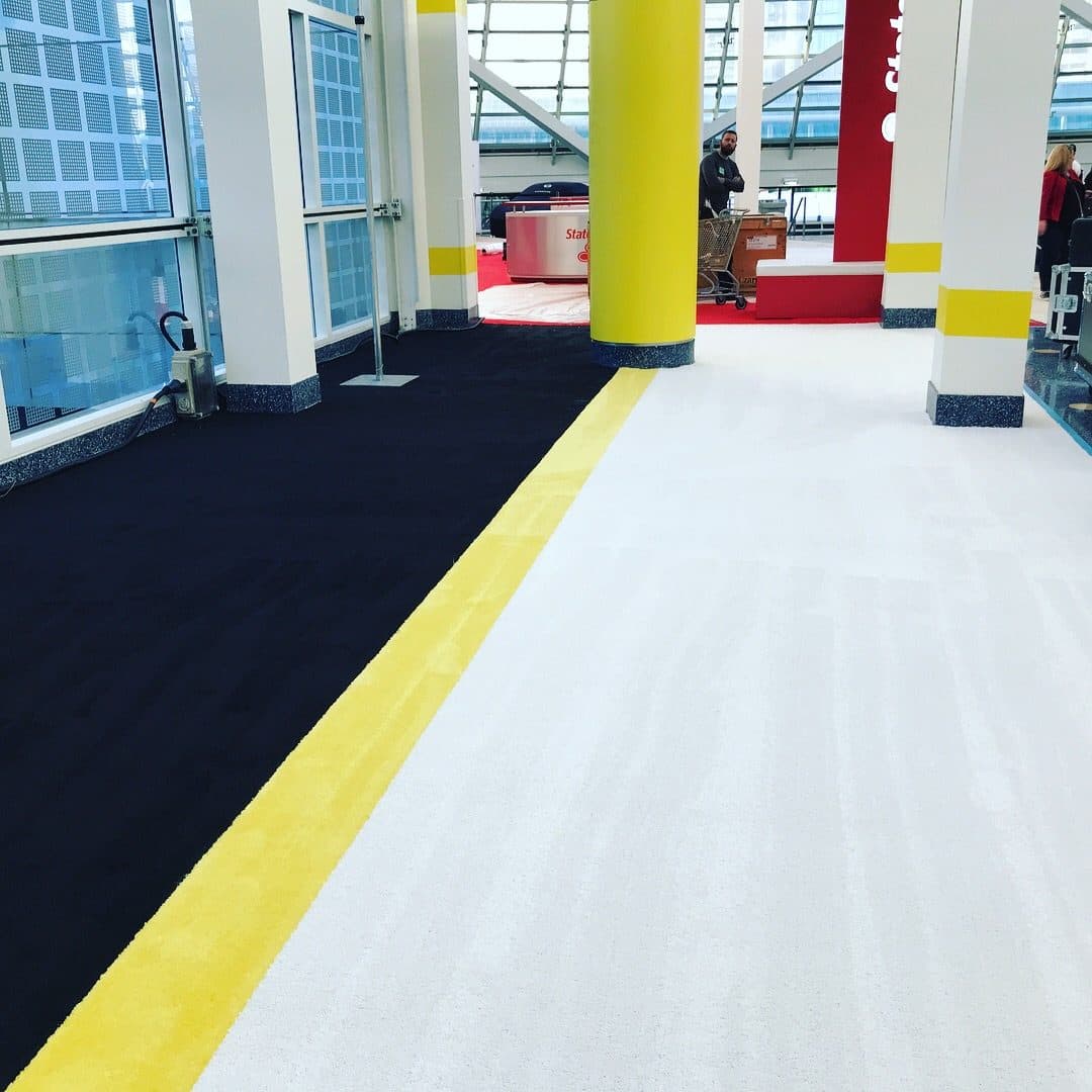 Custom multi-color carpet at the LA Convention Center