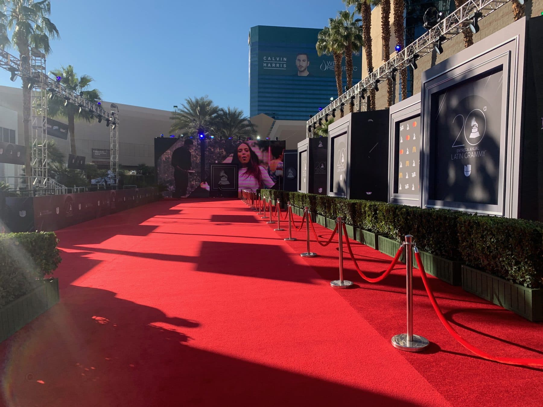 Finished red carpet for the Latin Grammy Awards