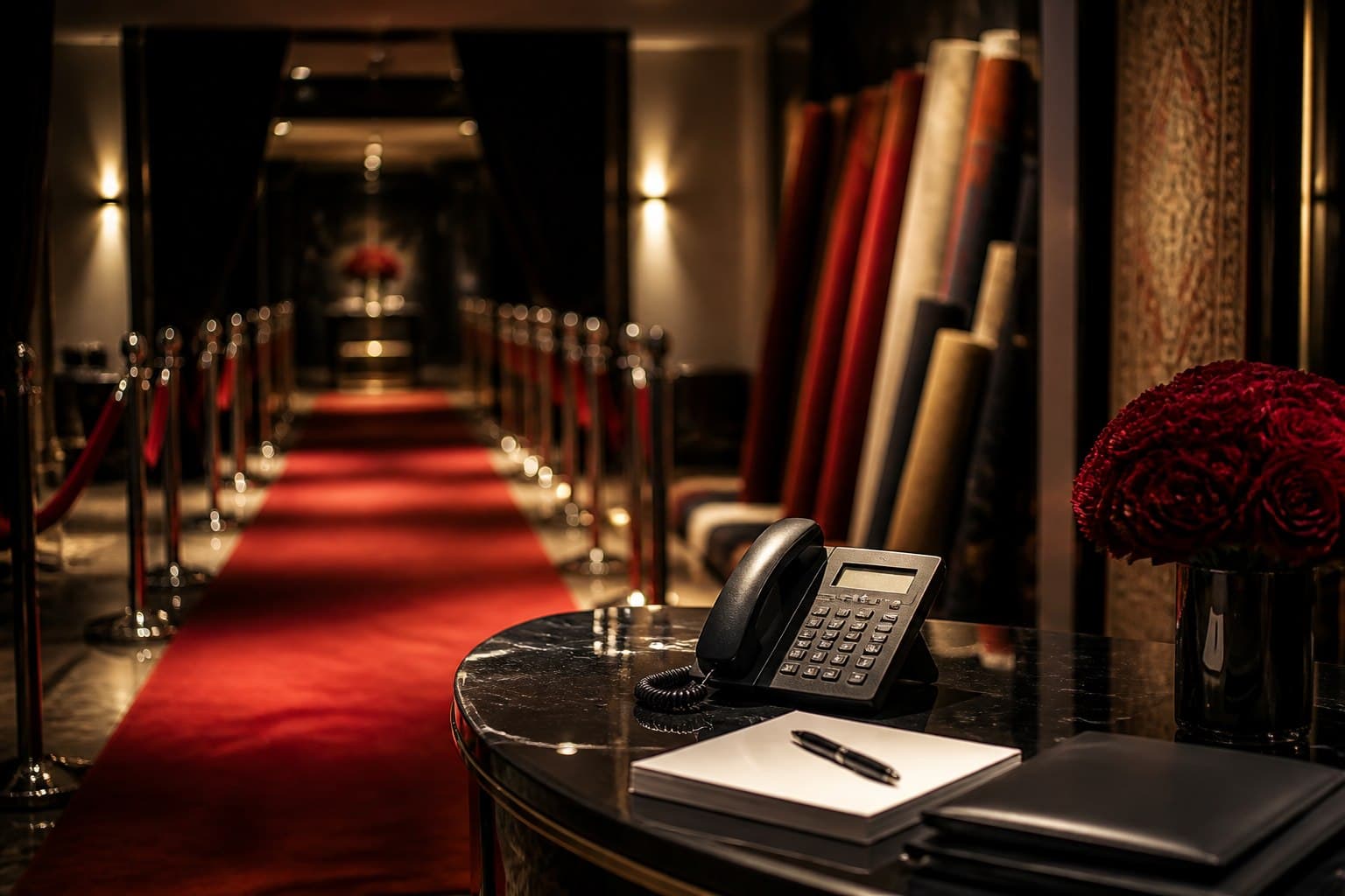 Event carpet showroom contact desk
